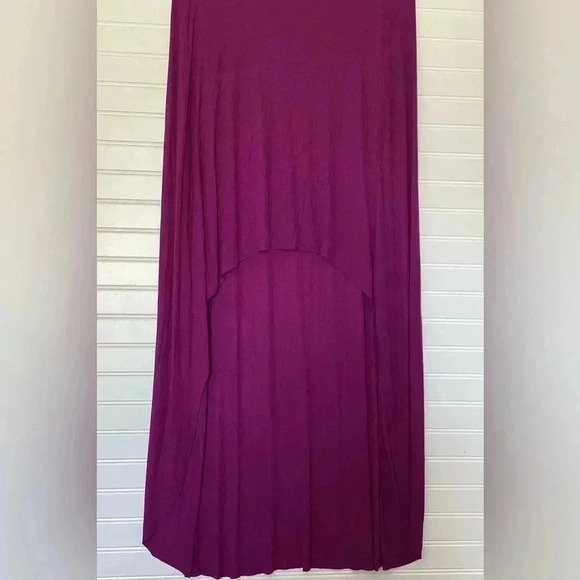 BCBGMaxAzria. NWT Womens Medium 
Purple Donesa Ribbed Hem High & Low Maxi Dress - Picture 4 of 14